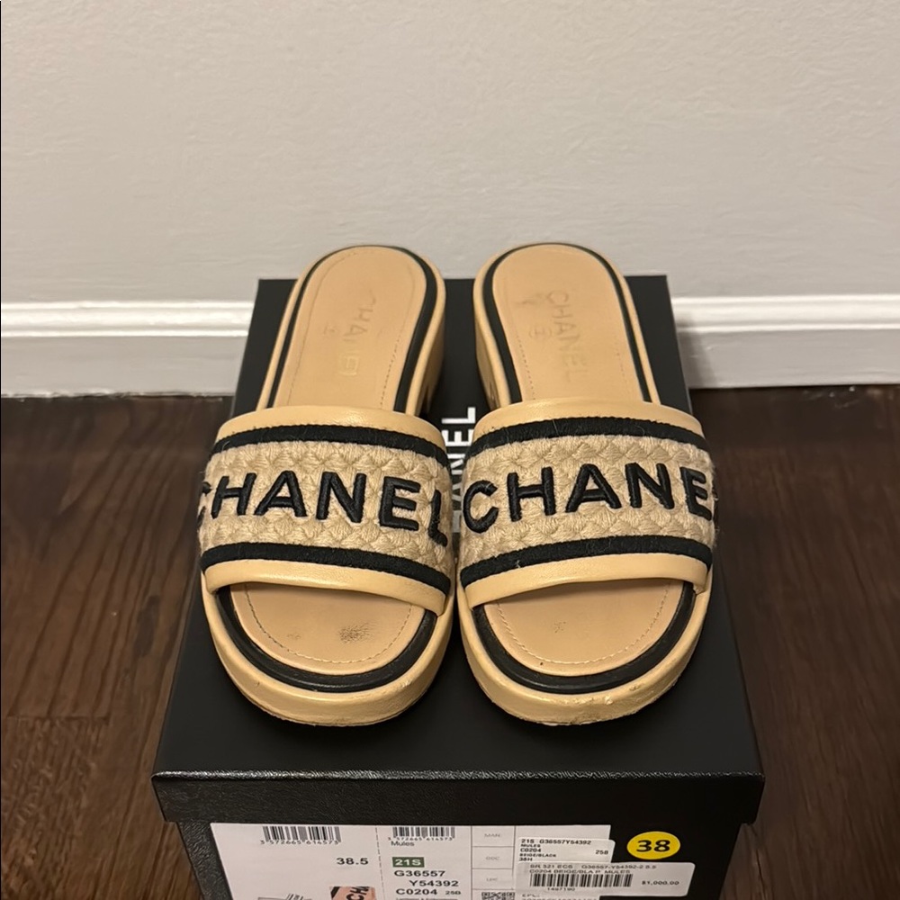 CHANEL Sandals Size 38.5